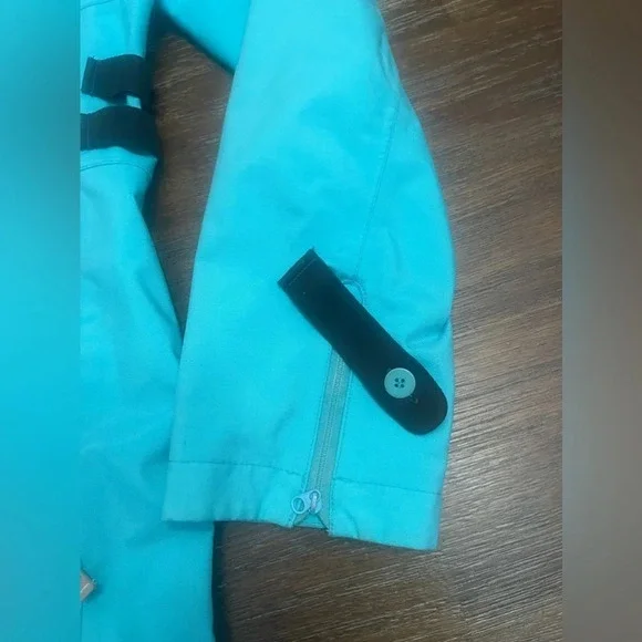 Merrell Long Jacket L Women Bright Blue/turquoise Nylon Snaps Full Zip Lined - Picture 2 of 11